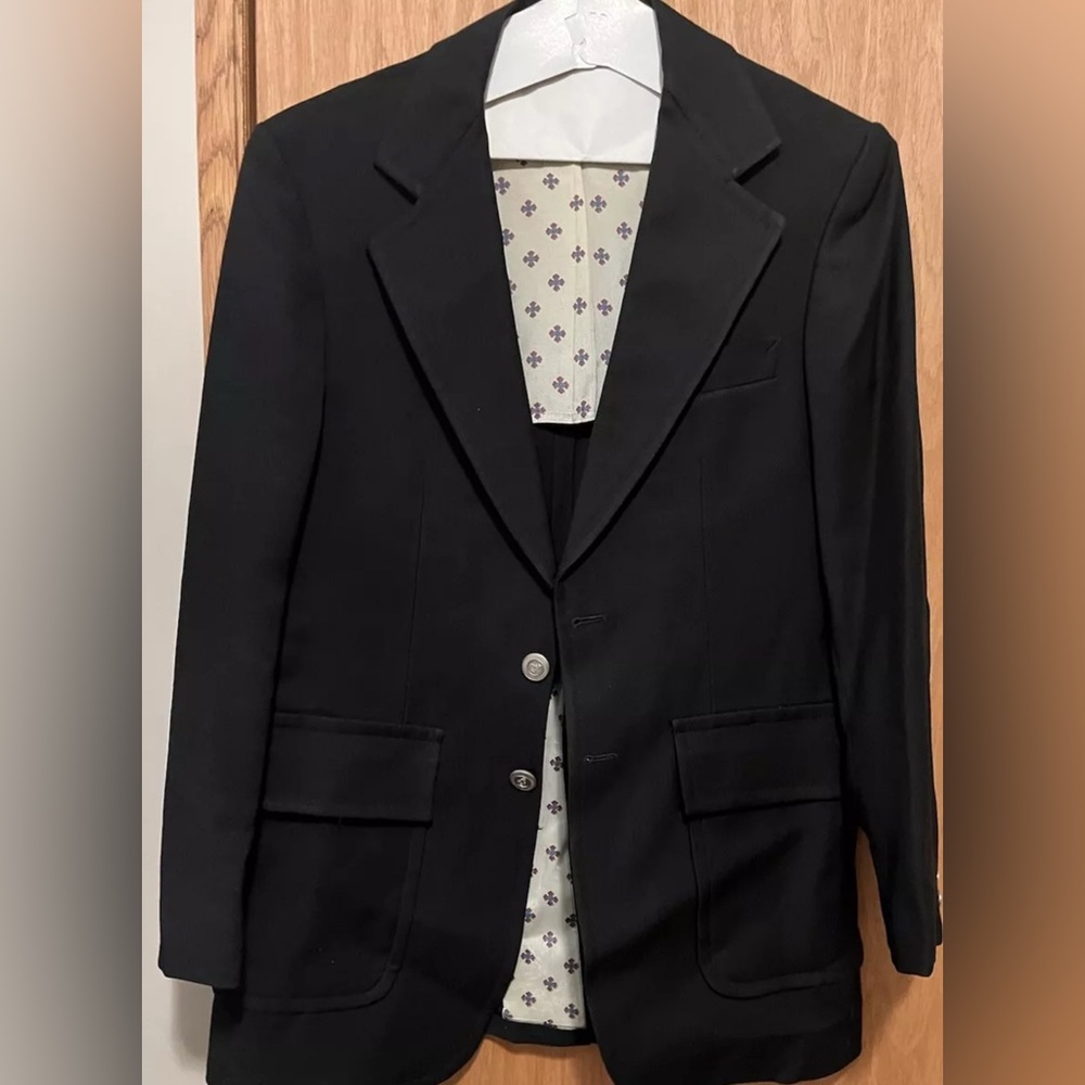 Classic Vintage Men’s Black Contemporary JCPenney Suit Jacket